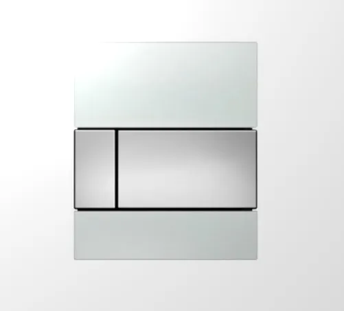 TECE Square Urinal Betätigungsplatte Glas weiß, Tasten Chrom glänzend