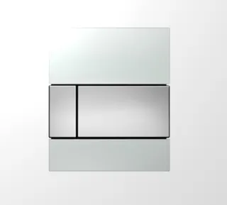 TECE Square Urinal Betätigungsplatte Glas weiß, Tasten Chrom glänzend