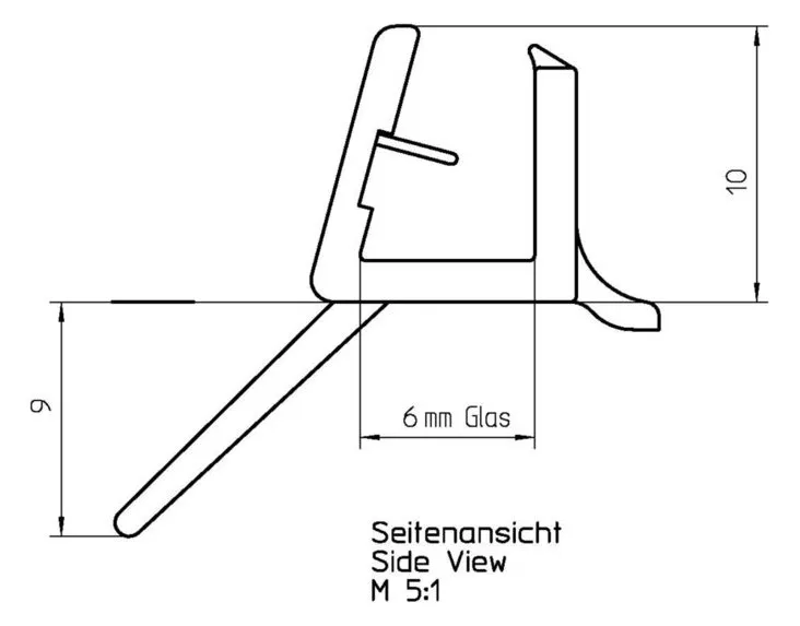DS Wasserabweiser 250524 L: 1000 mm, 000: Pressblank