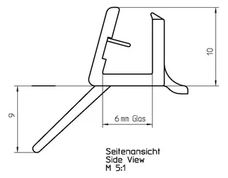 DS Wasserabweiser 250524 L: 1000 mm, 000: Pressblank