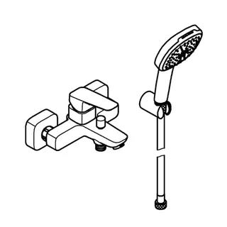 GROHE EH-Wannenbatterie Cubeo 101814 Wandmontage mit Brausegarnitur chrom – Bild 4