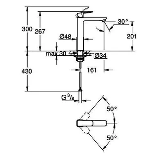 GROHE EH-Waschtischbatterie Cubeo 101729 XL-Size glatter Körper chrom – Bild 5