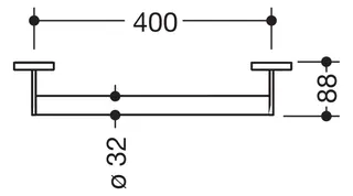 HEWI Haltegriff, d:32, L:400mm, PVD messing gebürstet – Bild 3