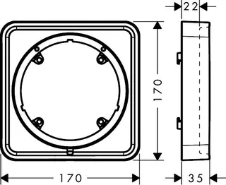 Hansgrohe Verlängerungsrosette AXOR ShowerSelect ID softsquare 22 mm chrom – Bild 2