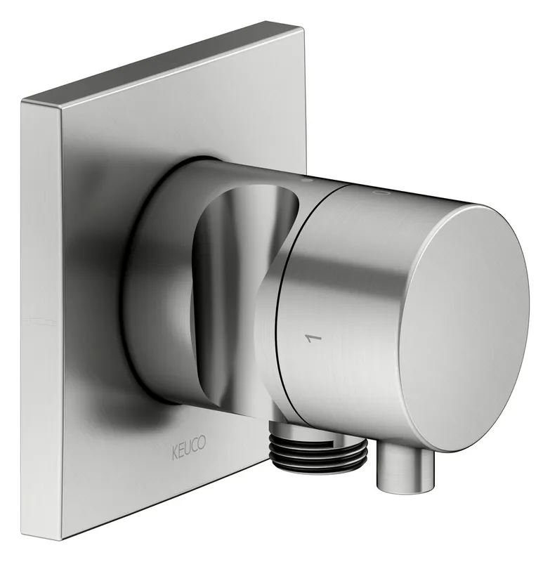 Keuco 2-Wege Ab-u.Umstellv.IXMO Comf.59557, Schlauchan./Brauseh.eckig,Edelst.-finish
