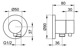 Keuco 2-Wege Umstellv. IXMO Comfort 59556, Schlauchanschluss, rund,T-schwarz geb. – Bild 2