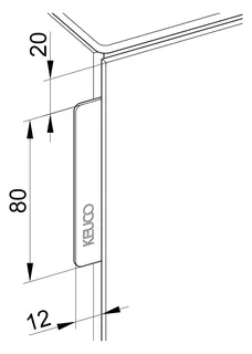 Keuco Badmöbelgriff 49041, 80 mm Messing gebürstet – Bild 2