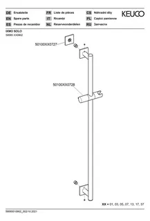 Keuco Brausestange IXMO 59585, eckig, Brauseschieber,Titanschwarz geb., 855mm – Bild 3