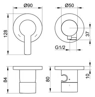 Keuco EHM Set UP Plan blue 53951, 2-W m.Schlauchan./Br.halt. Edelst.-fin. – Bild 2