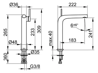 Keuco EHM-Waschtisch-Mischer 240 Edition 400 51502, o. Ablaufgrt., Edelstahl-finish – Bild 2