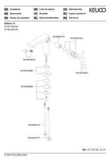 Keuco EHM-Waschtisch-Mischer 250 Edition 11 51102, o. Ablaufgrt., Messing geb. – Bild 3