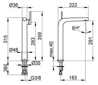 Keuco EHM-Waschtisch-Mischer 290 Edition 400 51502, o. Ablaufgrt., Edelstahl-finish – Bild 2