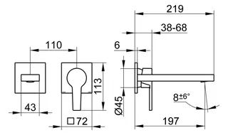 Keuco EHM-Waschtisch-Mischer Edition 11 51116, UP, Ausladung 197 mm, Rotgold geb.