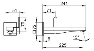 Keuco EHM-Waschtisch-Mischer IXMO 59516, eckig Wandmontage, 225 mm, Titanschw. geb. – Bild 2