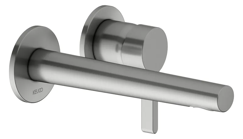Keuco EHM-Waschtisch-Mischer UP Edition 400 51516, Wandm., Ausl. 197 mm, Edelstahl-fin.