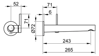 Keuco EHM-Waschtisch-Mischer UP Edition 400 51516, Wandm., Ausl. 243 mm, Edelstahl-finish – Bild 2