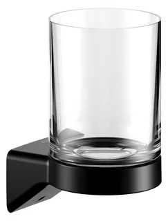 Keuco Glashalter Aveno 14650, mit Echtkristall-Glas, schwarz matt