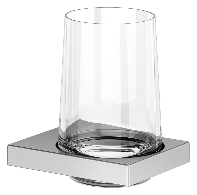 Keuco Glashalter Edition 11 11150, komplett m. Echtkristall-Glas, Edelstahl-finish