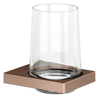 Keuco Glashalter Edition 11 11150, komplett m. Echtkristall-Glas, Rotgold gebürstet
