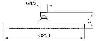 Keuco Kopfbrause 59886 rund, 250 mm, Messing gebürstet – Bild 2
