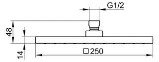 Keuco Kopfbrause Edition 300 53086, eckig, 250 x 250 mm, Titanschwarz geb. – Bild 2