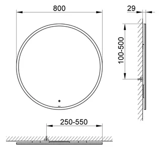 Keuco Lichtspiegel rund 07833, einstellbare Lichtfarbe, D = 800 mm – Bild 3