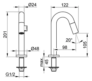 Keuco Standventil 110 IXMO o. Ablauf 59508, IXMO Soft verchromt – Bild 2