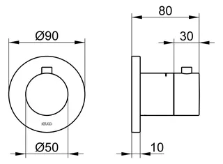 Keuco THM IXMO 59553, rund, Messing gebürstet – Bild 2