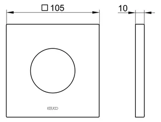 Keuco Wandrosette IXMO 59553, THM eckig, 105x105 mm, Rotgold gebürstet – Bild 2