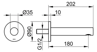 Keuco Wanneneinlauf IXMO 59545, rund, 202 mm, Titanschwarz gebürstet – Bild 2