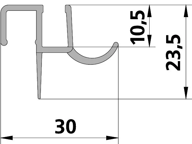 Kermi 5525 1x Dichtleiste 5500 08C Länge 985 mm