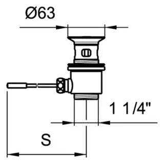 Laufen Ablaufventil 63 mm x1.1/4" mit 216 mm Stange – Bild 2