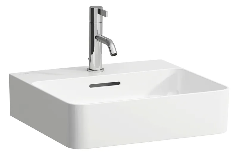 Laufen Aufsatz-HWB VAL 420x450x155 1 Hahnloch mit Überlauf graphit matt