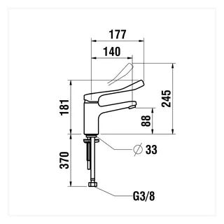 Laufen Einhebel-WTM Citypro Liberty Ausl. 140mm ohne Ablaufventil chrom – Bild 2
