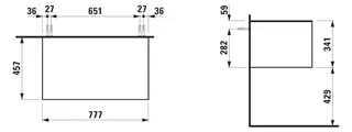 Laufen Sideboard SONAR 457x777x341 ohne Aus 1 Schubl P/P f.WT H812340/1/2/3 titan – Bild 2