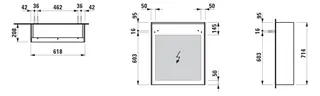Laufen SPS LANI 208x618x714 LED-Bel.horiz. Steckd. 1Tür Scharn.re weiß matt – Bild 2