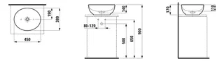 Laufen Waschtisch-Schale ALESSI 380x450x170 ohne Hahnloch ohne Überlauf LCC Weiß – Bild 2