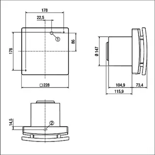 Maico Kleinraumventilator AKE 150/1 DN 150, Kellerentfeuchtung, 250 m3/h – Bild 4