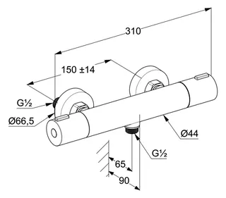 sanibel 1001-Brausethermostat A25 Auf- putz verchromt – Bild 2