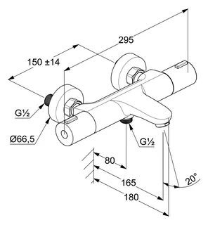 sanibel 1001-Wannenthermostat A25 Auf- putz verchromt – Bild 2