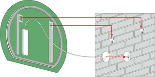sanibel Leuchtspiegel LED-HR2 halbrund A25 m indirekter Beleuchtung 1400x1200mm – Bild 2