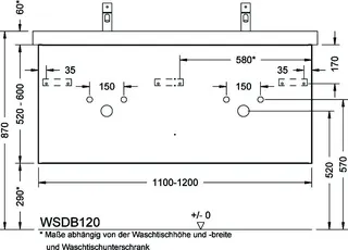 sanibel-DWT-Unterbau 2.0 FLEX WSDB120 bis 1200mm 2 Schubl/2 Auszüge Sonderanf. – Bild 2