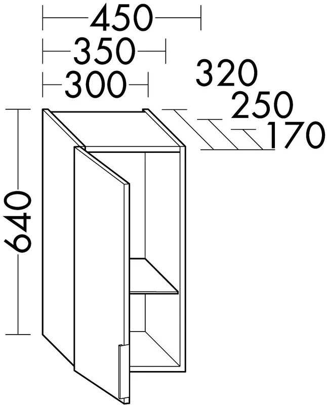 sanibel-Hängeschrank 2.0 FLEX HF3547L links 350x640x170mm Eiche Caramel