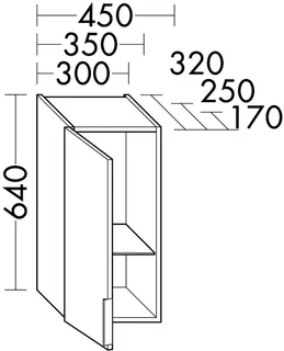 sanibel-Hängeschrank 2.0 FLEX HF4547L links 450x640x170mm Eiche Caramel
