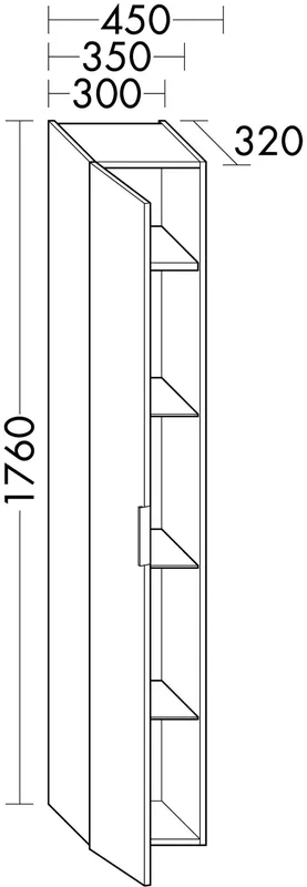 sanibel-Hochschrank 2.0 FLEX HS3020L links 300x1760mm Eiche Caramel