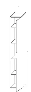 sanibel-Hochschrank 2.0 FLEX HS3020R rechts 300x1760mm Eiche Caramel
