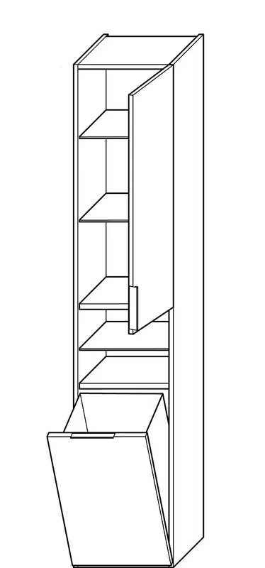 sanibel-Hochschrank 2.0 FLEX HS3542R rechts 350x1760mm Eiche Caramel