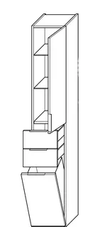 sanibel-Hochschrank 2.0 FLEX HS3549R rechts 350x1760mm Eiche Caramel