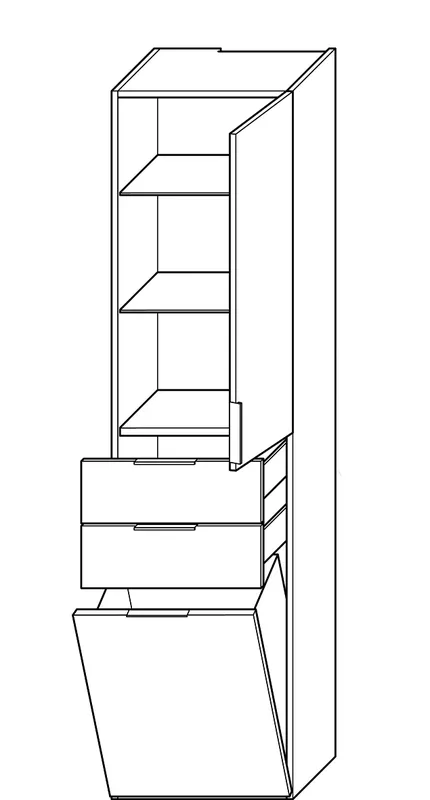 sanibel-Hochschrank 2.0 FLEX HS4549R rechts 450x1760mm Eiche Caramel