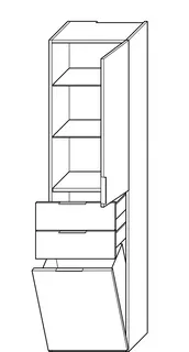 sanibel-Hochschrank 2.0 FLEX HS4549R rechts 450x1760mm Eiche Caramel